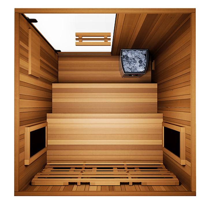 Finnmark 2-Person Home Sauna with Infrared & Traditional Heat 48"W x 48"D x 78"H FD-4