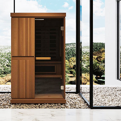 Finnmark 2-Person Home Sauna with Infrared & Traditional Heat 48"W x 48"D x 78"H  FD-4