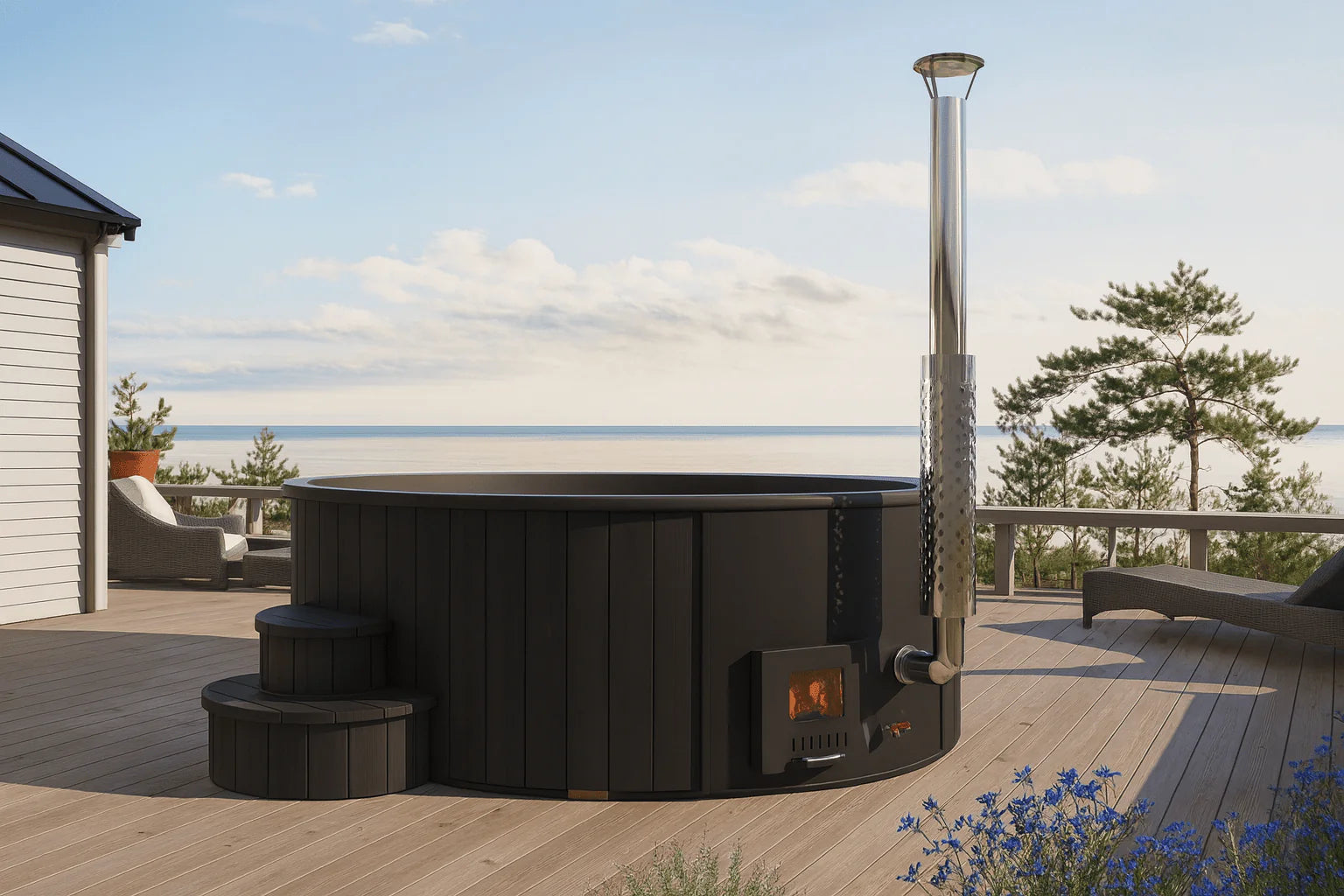SaunaLife Model S4B Wood-Fired Hot Tub