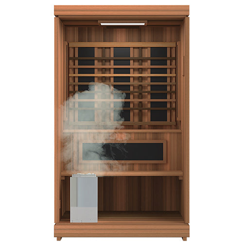 Finnmark 2-Person Home Sauna with Infrared & Traditional Heat 48"W x 48"D x 78"H  FD-4