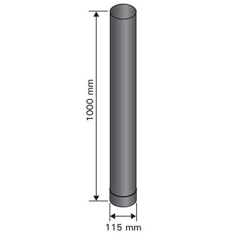 Harvia Smoke Pipe, Sauna Wood Stove, 1m, 115mm